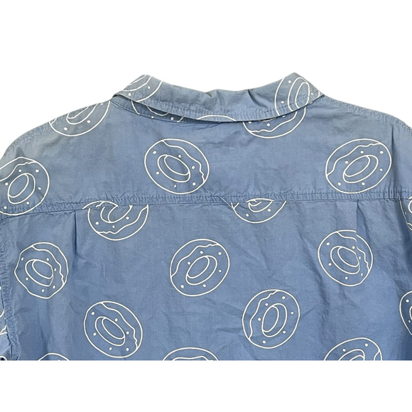 Odd Future OFWGKTA Short Sleeve Button Down Donut Shirt Size Medium Tyler Blue - Picture 5 of 5